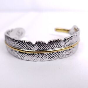 Feather Cuff Bracelet Silver Gold Boho Chic Western Style Medium‎ Large